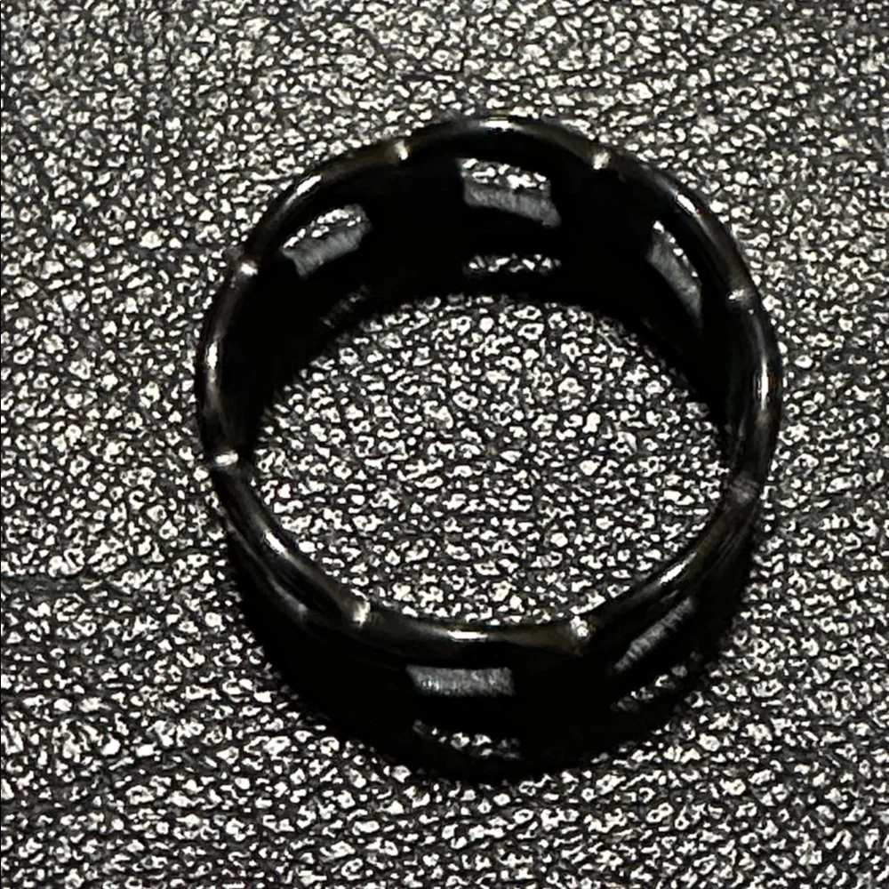 Black Urban Style Chain Link Stainless Steel Ring